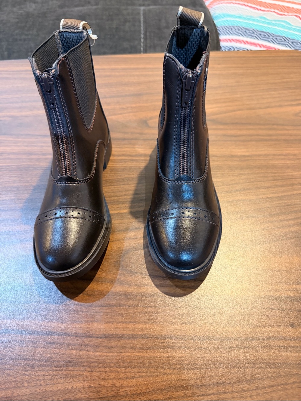 Kids Black Zip-Front Chelsea Boots